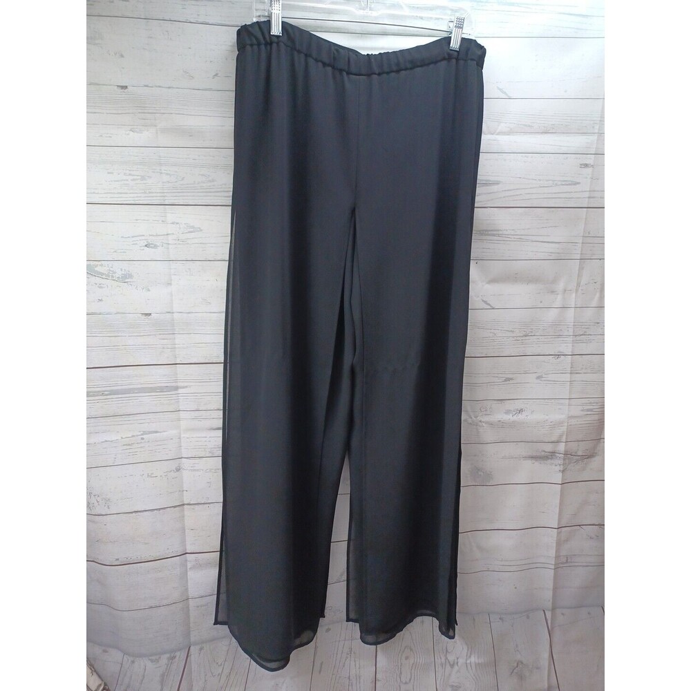 Positive Attitude Chiffon Palazzo Womens Black Pants Sz 10